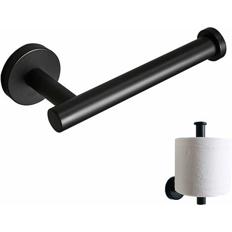 MINKUROW Schwarzer Toilettenpapierhalter, Wandmontierter Toilettenpapierhalter, Edelstahl Wandmontierter Papierhalter aus Metall, Starke Tragfähigkeit, Rostfrei, für Küche, Badezimmer, Schwarz