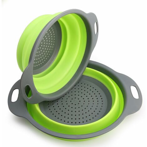 MINKUROW Scolapasta Pieghevole 2 Pezzi Parti Scolapasta Pieghevole Scolapasta Pieghevole In Silicone Scolapasta Cucina Tidy Pasta Passa (Rosso)