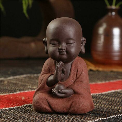 MINKUROW Scultura Arte Artigianato Decorazione Arredamento Per La Casa Ornamenti Statue Di Buddha Piccolo Monaco Colore Sabbia Artigianato In Ceramica Scultura Scultura Fengshui Arenaria Decorazione D