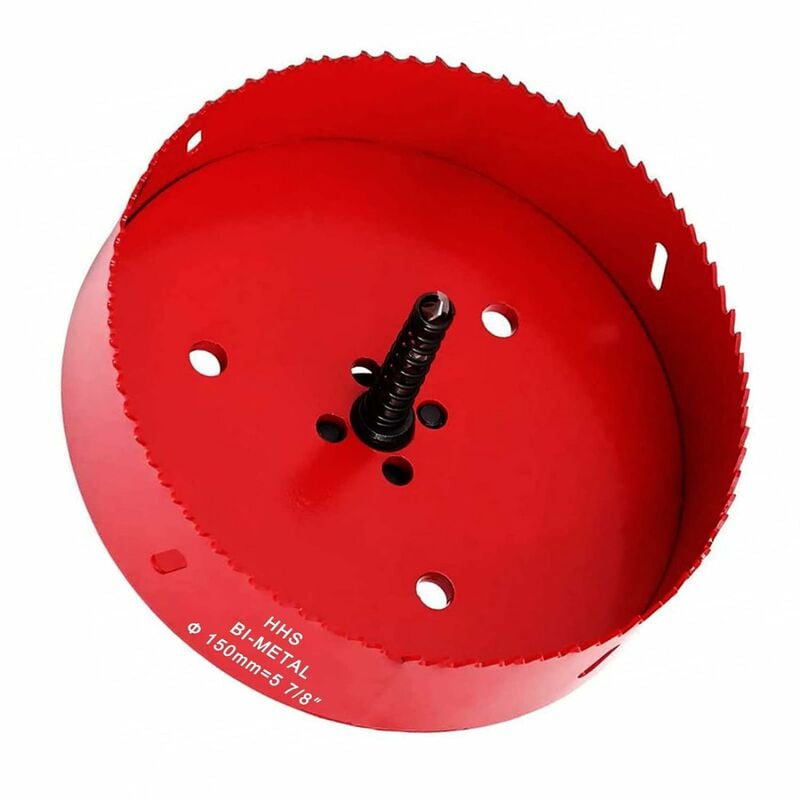 Image of Minkurow - Sega a tazza bimetallica, sega a tazza per legno Ø150mm, punta per centraggio sega a tazza, per forare plastica, pvc, legno, pannelli di