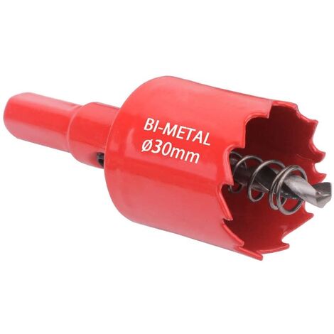 MINKUROW Sega a tazza bimetallica, sega a tazza per legno Ø30mm, punta per centraggio sega a tazza, per forare plastica, PVC, legno, pannelli di fibra, metallo morbido