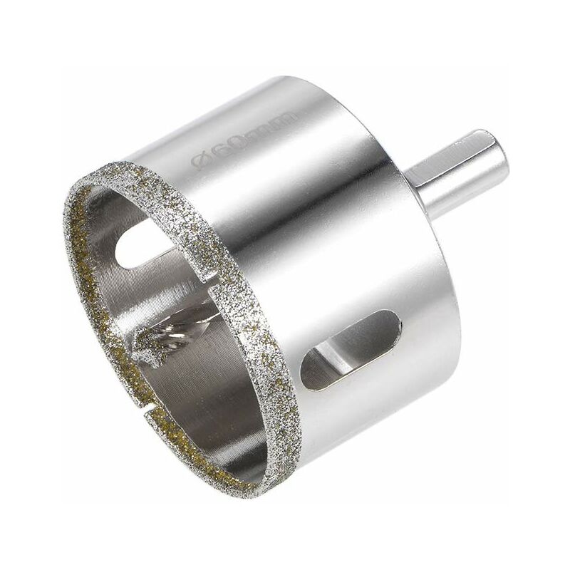 Image of Minkurow - Sega a tazza diamantata da 60 mm, Punta diamantata con Punta da trapano con guida centrale, Sega a tazza per piastrelle con rivestimento