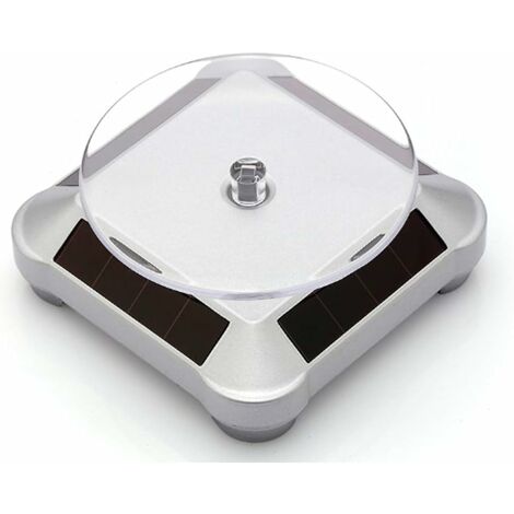 MINKUROW Selbstdrehender Plattenspieler-Ständer, Halskette, Armband, Uhrendisplay, Solar-Schaukasten