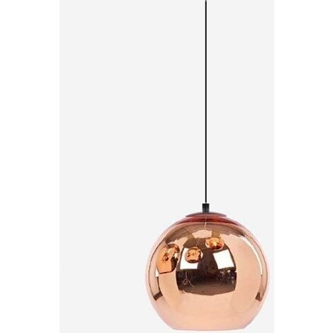 MINKUROW Semplicità Moderna Soggiorno Singolo E27 / E26 Lampada A Sospensione A Sfera A Specchio Cromata Elettrolitica Lampada Linea Creativa Industriale Bar Globe Lampada A Sospensione Lampadario Lam