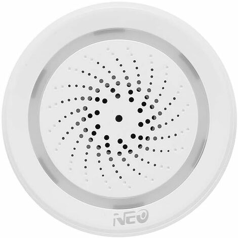 MINKUROW Sensore Di Allarme Per Sirena Wifi, Sirena Con Sensore Di Temperatura E Sensore Di Umidità, Sirena Di Allarme Intelligente, Sistema Di Sicurezza Domestica, App Tuya Smart Life, Compatibile Co