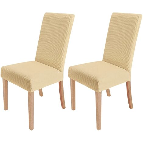 MINKUROW Set Di 2 Fodere Per Sedie Elastiche, Rimovibili E Lavabili, Per Sedie Da Pranzo, Moderne, Elastiche, Per Decorazioni Per Banchetti In Ufficio, Feste Di Matrimonio (Crema)