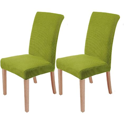 MINKUROW Set Di 2 Fodere Per Sedie Elastiche Rimovibili E Lavabili Per Sedie Da Pranzo, Moderne Elastiche Per Sedie Protettive Per Sedie Per Ufficio, Banchetti, Matrimoni, Feste (Verde Avocado)