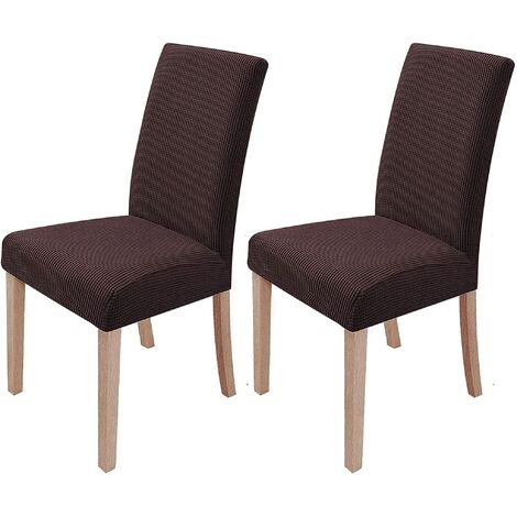 MINKUROW Set Di 2 Fodere Per Sedie Elastiche Rimovibili E Lavabili Per Sedie Da Pranzo Moderne Elastiche Protezione Per Sedie Decorazione Per Banchetti In Ufficio Festa Di Nozze (Marrone Scuro)