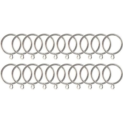 Anelli per tende e ganci 24 pezzi, anelli per tende più grandi in metallo  con diametro interno di 32 mm e occhielli per S