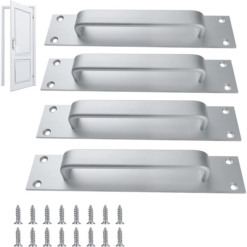 Image of Minkurow - Set Di 4 Maniglie Scorrevoli Per Porte Scorrevoli In Lega Di Alluminio Per Mobili Da Ufficio, Mobili Da Cucina, Con 16 Viti e 1 Cacciavite