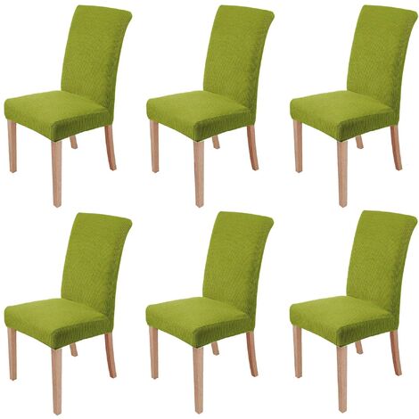 MINKUROW Set Di 6 Fodere Per Sedie Elastiche, Rimovibili E Lavabili, Per Sedie Da Pranzo, Moderne, Elastiche, Per Decorazioni Per Banchetti In Ufficio, Feste Di Matrimonio (Verde Avocado)