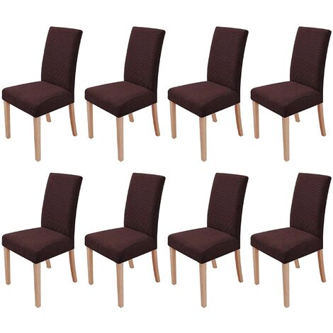 MINKUROW Set Di 8 Fodere Per Sedie Elastiche Rimovibili E Lavabili Per Sedie Da Pranzo Moderne Elastiche Protezione Per Sedie Decorazione Per Banchetti In Ufficio Festa Di Nozze (Marrone Scuro)