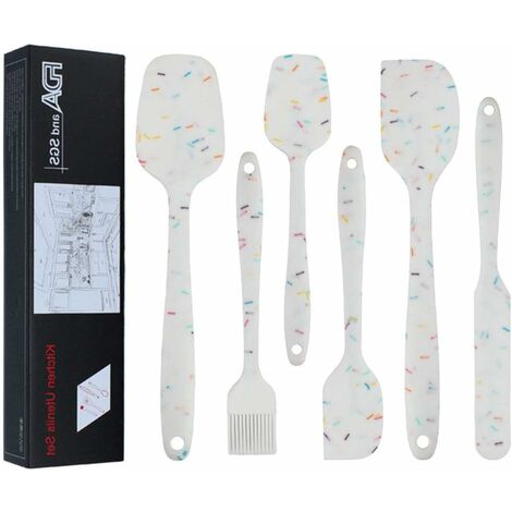 MINKUROW Set Di Patula In Silicone Resistente Al Calore, Set Di Spatole In Silicone Da 6 Pezzi, Pentole Antiaderenti Resistenti Al Calore, Silicone Per Lavastoviglie Alimentare, Spatole In Gomma Senza