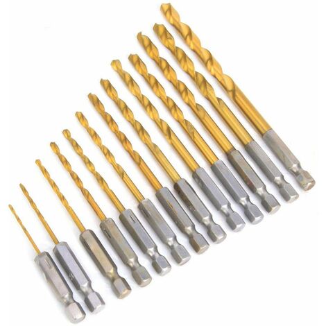 MINKUROW Set Di Punte Da Trapano Con Codolo Esagonale, 13 Pezzi Kit Punte Da Trapano In Acciaio Ad Alta Velocità Da 1,5-6,5 Mm Per Legno, Ferro, Acciaio, Rame,