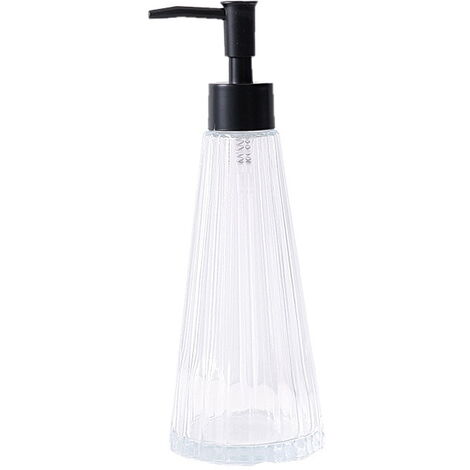 MINKUROW Set mit 1 Seifenspender aus Glas, 300 ml Flüssigkeitsspender für Spülmaschinen, nachfüllbare Lotion- und Seifenspender für Küche, Bad, Waschküche (klar)