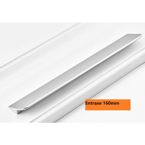 MINKUROW Set mit 10 Möbelgriffen – Silber Küchenmöbelgriff Mattschwarz Möbelgriff Aluminiumlegierung Achsabstand 160 mm
