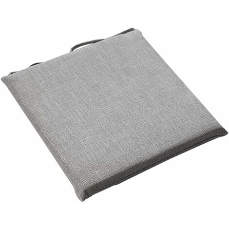 MINKUROW Set mit 2 Stuhlkissen für Zuhause und drinnen – Dicke: 4 cm – quadratisch 40 cm x 40 cm – rutschfest – für Garten- oder Bürostuhl (40 x 40 x 4 cm, grau)