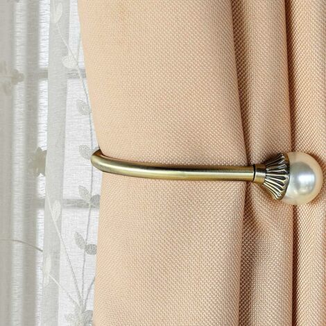 MINKUROW Set mit 2 U-förmigen Vorhanghaltern – dekorative Wandhaken – Gold