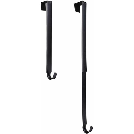 MINKUROW Set mit 2 verstellbaren Kronenhaken aus Metall für Haustüren – strapazierfähig 20 lbs, Länge 37–63,5 cm