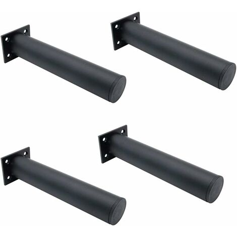 MINKUROW Set mit 4 mattschwarzen verstellbaren Möbelbeinen, Aluminiumlegierung 38 x 200 mm, Beine für Schrank, Couchtisch, TV-Schrank, Stützbein für Möbelsofas
