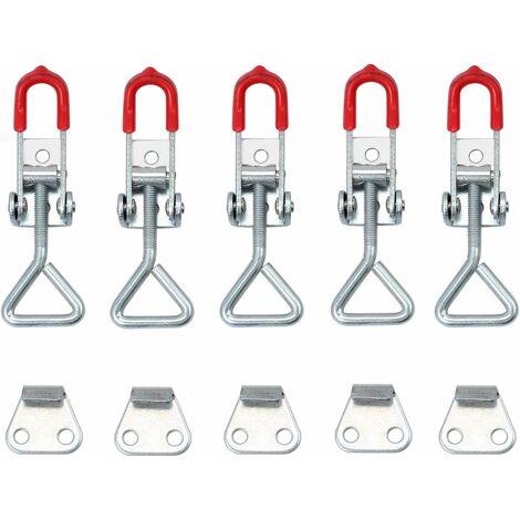 MINKUROW Set mit 5 verstellbaren Kippverschlüssen für Schrank, Kasse, Metallriegel, Vorhängeschloss, 100 kg Belastung/220 lbs Kapazität