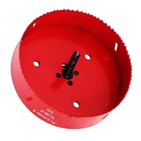 MINKUROW Sierra de corona bimetálica, Sierra de corona para madera Ø150mm, Broca de centrado de sierra de corona, para taladrar plástico, PVC, madera, tableros de fibra, metal blando