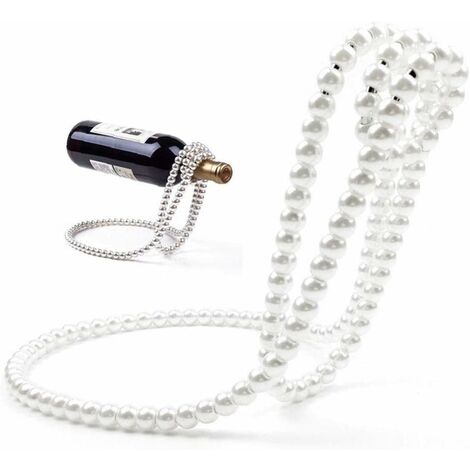 MINKUROW, Soporte Metálico Para Botellas De Vino, Collar De Cuentas, Estante Decorativo Para Vino, Organizador De Almacenamiento De Vino, Decoración De Mesa De Bar Para El Hogar Y La Oficina