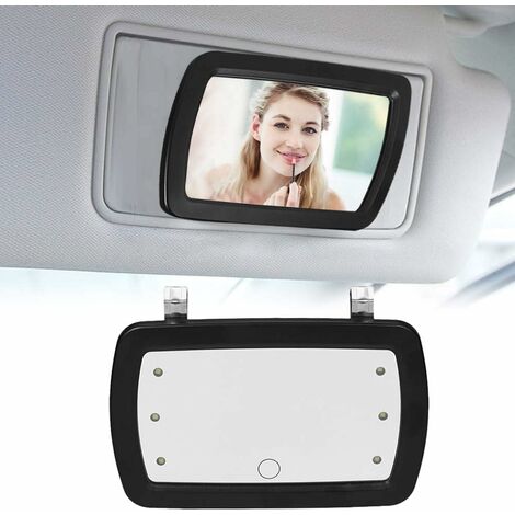 MINKUROW Specchio Parasole Per Auto, Specchio Per Il Trucco, Specchio Cosmetico Con Sei Luci A Led