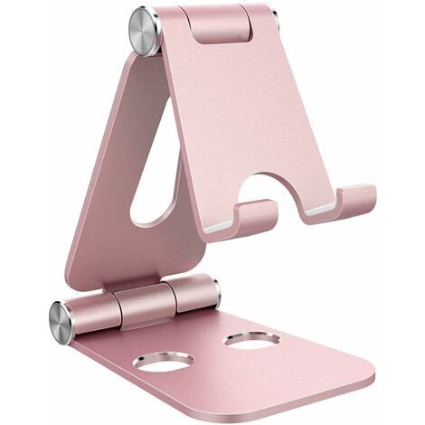 MINKUROW Supporto Per Cellulare Regolabile Supporto Per Tablet Pieghevole In Alluminio Regolabile Compatibile Con Pad, Pad Pro, Huawei Pad E Samsung - Oro Rosa
