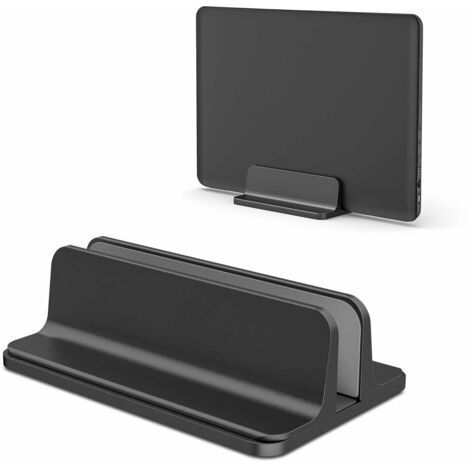 MINKUROW Supporto Per Laptop Verticale Regolabile, Supporto In Alluminio Per Tutti I Telefoni E Laptop - Perfetto Per Macbook, Macbook Air, Macbook Pro, Ultrabook, Lenovo E Altri, Nero