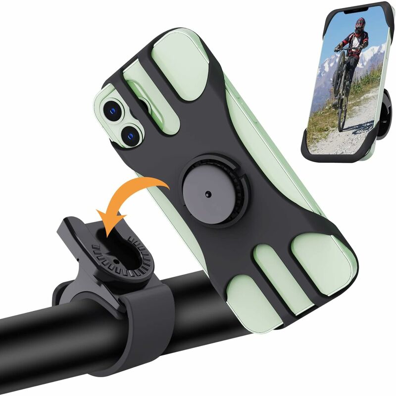 Image of Supporto Telefono Bici, Supporto Telefono Moto con Rotazione a 360°, Supporto Telefono Bici Universale per Scooter Elettrico, Mountain Bike,