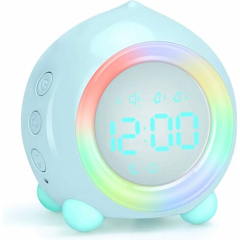 MINKUROW Sveglia Con Luce Notturna A Led Cartone Animato Timer Usb Orologio Di Ricarica Digitale Modello Bluetooth Blu