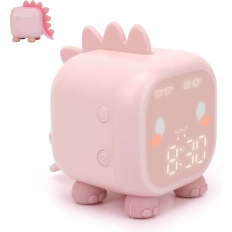 MINKUROW Sveglia Per Bambini, Simpatica Sveglia Dinosauro Per Bambini-Rosa