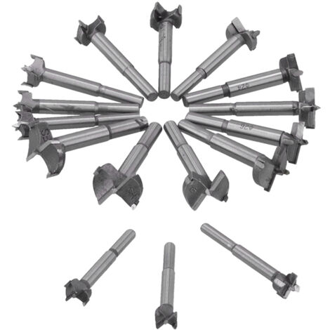 MINKUROW - Taladro Forstner profesional, juego de 16 puntas Forstner (15-35 mm), taladro para madera, fresa con vástago redondo, taladro para madera, accesorios taladro para trabajar la madera