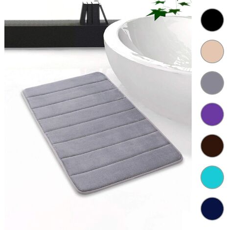MINKUROW Tappetino Da Bagno Tappetino Da Bagno Assorbente Antiscivolo Tappetino Da Bagno Lavabile - 50 X 80 Cm (Grigio Argento)