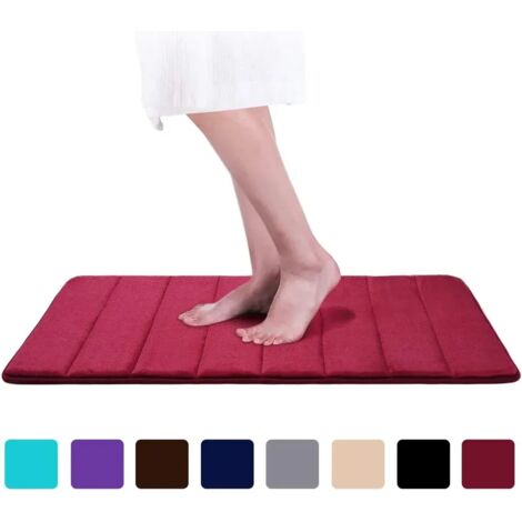 MINKUROW Tappetino Da Bagno Tappetino Da Bagno Assorbente Antiscivolo Tappetino Da Bagno Lavabile - 50 X 80 Cm (Rosso Vino)