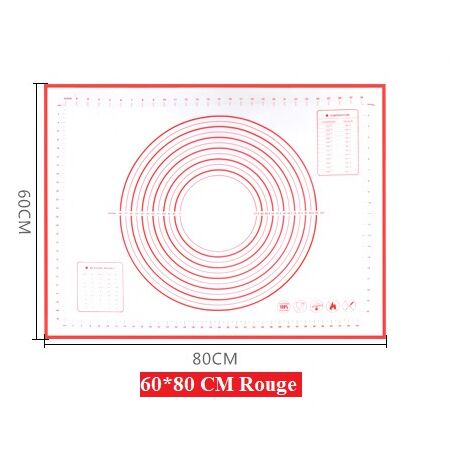 MINKUROW Tappetino Da Forno Antiaderente In Silicone Con Misure 1 Pz Per 80 x 60 Cm (Rosso)