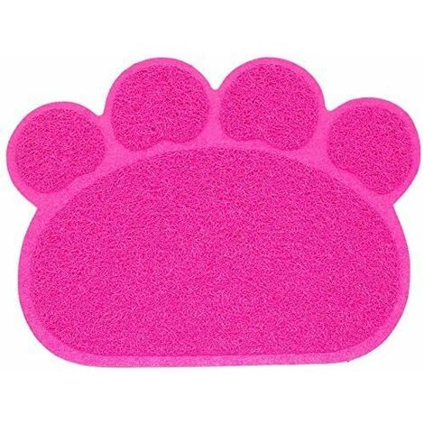 MINKUROW Tappetino per lettiera, tappetino per lettiera per gatti, ciotola per cibo, ciotola per la pulizia, 30 x 40 cm (rosa)