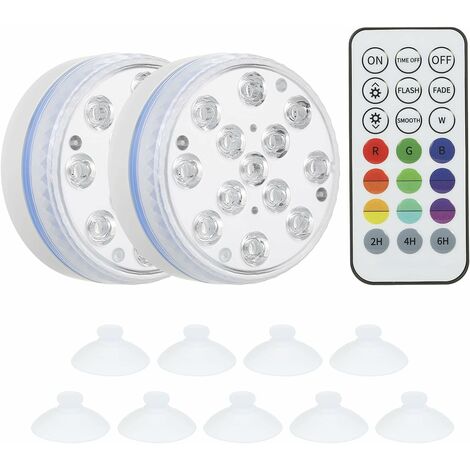MINKUROW Tauch-LED-Lichtbeleuchtung Ip68 Multi-Color-Swimmingpool-Lampen mit Fernbedienung RGB-LED-Leuchten für Aquarium-Badewannen-Swimmingpool