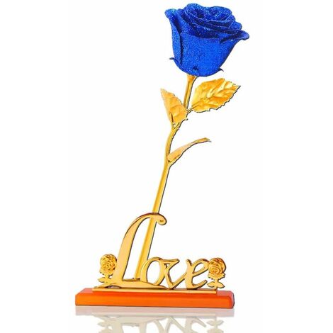MINKUROW Tela No Tejida De Rosa De Seda Flores Artificiales Con Purpurina Con Soporte Y Caja De Regalo, Ideal Para El Día De San Valentín, Cumpleaños, Aniversario, Navidad, Acción De Gracias, Día De L