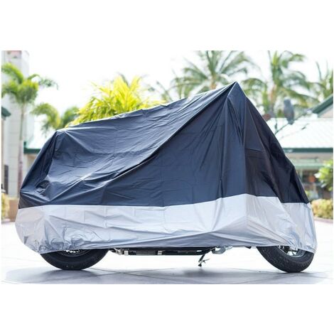 MINKUROW Telo Coprimoto Impermeabile, Coprimoto Xxl Lungo 265 Cm Per Protezione Uv Da Pioggia E Neve (265x105x125 Cm) Parte Superiore Nera E Parte Inferiore Argento
