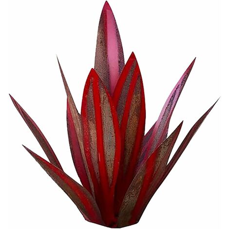 MINKUROW Tequila Escultura Rústico Metal Rojo Agave Yard Art Gran Metal Rústico Pintado A Mano Metal Agave Garden Yard Art Decoración Estatua Decoración Para El Hogar Para Estacas De Jardín, -27cm