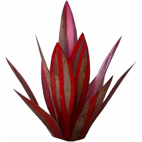 MINKUROW Tequila Rústico Metal Escultura Agave Hierro Arte Agave Escultura Estatua Jardín Yarda Arte Decoración Ornamento 35cm Rojo Oscuro Jardín Adornos