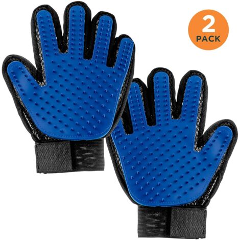 MINKUROW Tierpflegehandschuhe Set mit 2 Pflegehandschuhen für Hunde und Katzen mit verstellbaren Klettverschlüssen für eine bessere Passform des Haustierhandschuhs