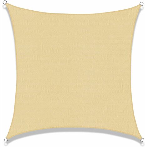 MINKUROW Toldo Vela Cuadrado 3x3m Toldo Transpirable Protección UV para Patio Jardín, Terraza, Exterior, Balcón, Jane Sand