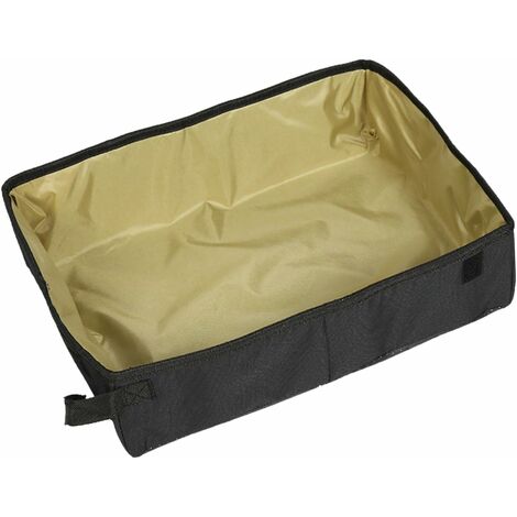 MINKUROW Tragbare Katzentoilette, zusammenklappbare Katzentoilette, tragbare wasserdichte Katzentoilette, tragbare faltbare wasserdichte Haustiertoilette für Campingreisen (Gelb 40x30x10cm)