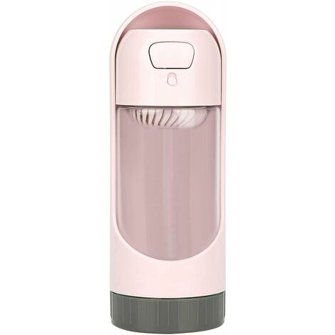 MINKUROW Tragbare Wasserflasche für Hunde, auslaufsicher, Katzen-Trinkwasserspender für Reisen, Outdoor-Walking-Training (Rosa)