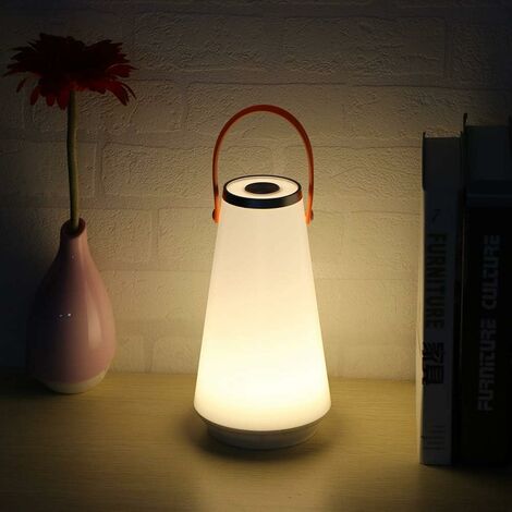 MINKUROW Tragbares LED-Nachtlicht, Beautiful Touch Notfall-Outdoor-Camping-Nachttischlampe, einstellbare Helligkeit, wiederaufladbar über USB (Warmweiß) (1 Stück)
