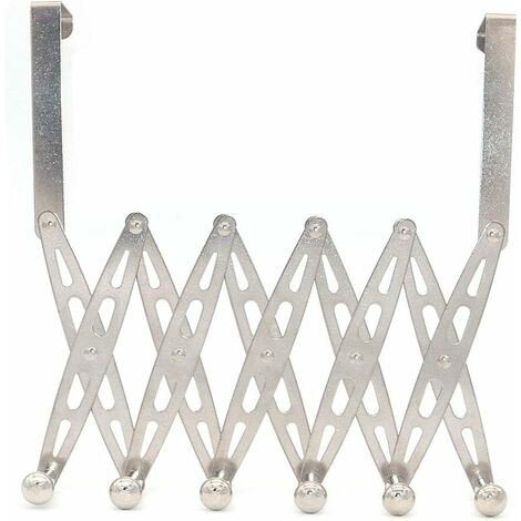 MINKUROW Türhaken aus Edelstahl mit 6 Haken für Mäntel, Taschen, Handtücher, Roben, Hüte – robuster Kleiderhaken – flexible Form – für Schlafzimmer, Badezimmer