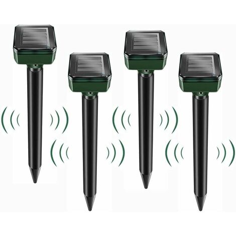 MINKUROW Ultraschall-Solar-Maulwurf-Repeller Ultraschall-Schlangen-Repellent 4 Pack,Maulwurf-Repeller Solar-Maulwurf-Repellent,wasserdichter Maulwurf-Repeller,Maulwurf-Repellent,Gopher,Schlange,zur Sc
